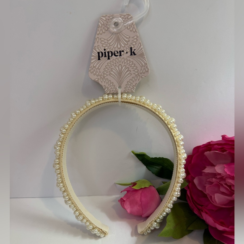 Piper K Elegant Pearl-Embellished Headband